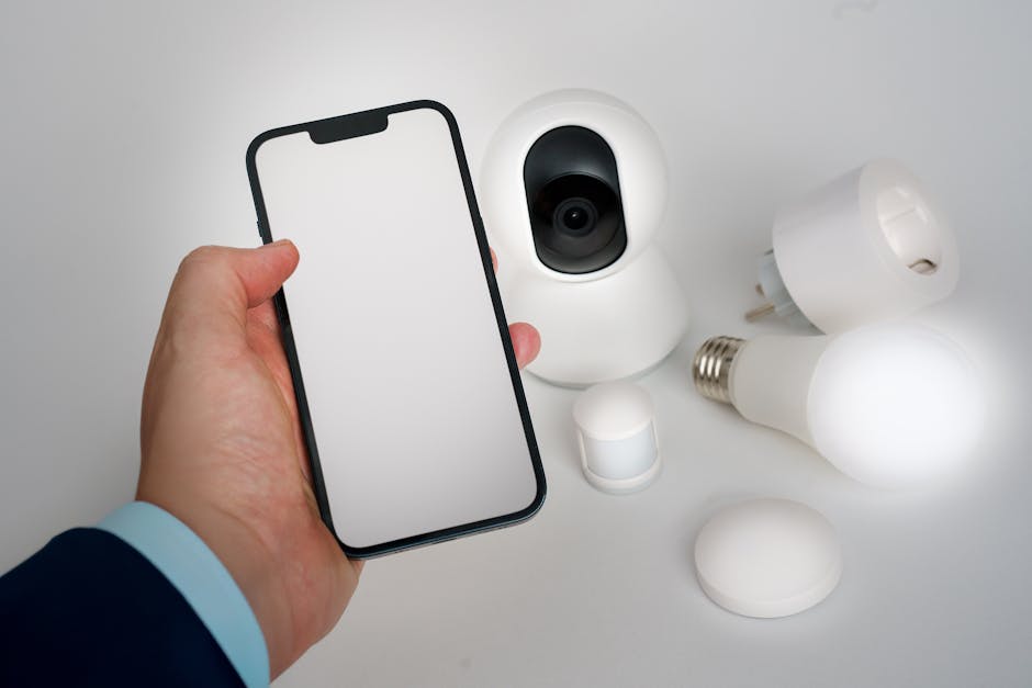 Žmogus telefone peržiūri išmanių namų įvykių sąrašą ir vaizdo pranešimus